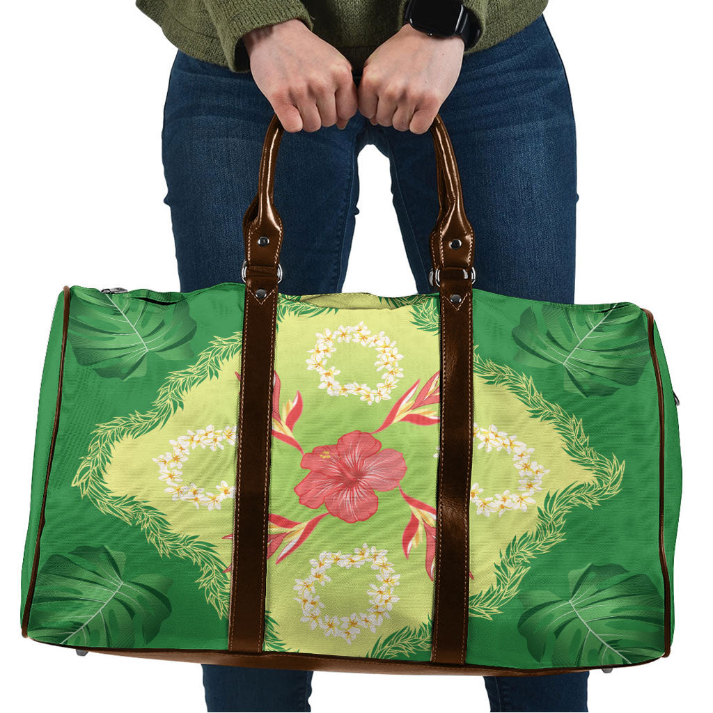 Hawaii Quilt Inspired Collection Aloha Flowers Travel Bag Plumeria - Ti Leaf Lei