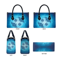 Hawaii Quilt Inspired Collection Aloha Sea Leather Bag Manta Ray and Turtles