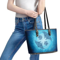 Hawaii Quilt Inspired Collection Aloha Sea Leather Tote Bag Manta Ray and Turtles