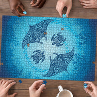 Hawaii Quilt Inspired Collection Aloha Sea Puzzle Manta Ray and Turtles