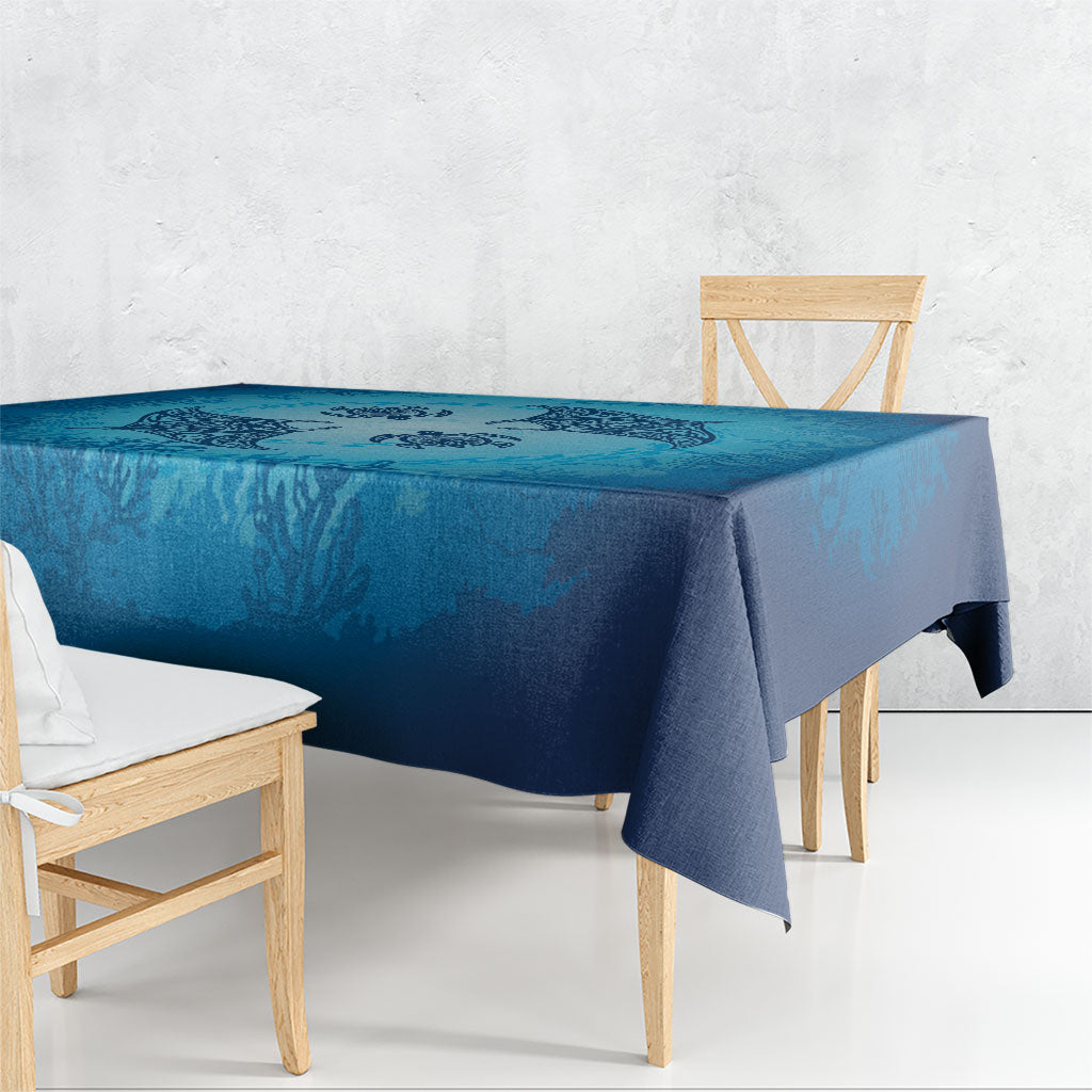 Hawaii Quilt Inspired Collection Aloha Sea Tablecloth Manta Ray and Turtles
