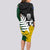 Personalised New Zealand Vs South Africa Rugby Long Sleeve Bodycon Dress Rivals - Tribal Style LT7 - Polynesian Pride