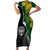 Personalised New Zealand Vs South Africa Rugby Short Sleeve Bodycon Dress Rivals Dynamics LT7 Long Dress Black Green - Polynesian Pride