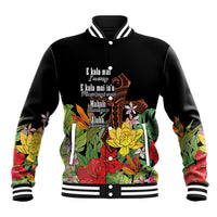 Mahalo Hawaii Ho'oponopono Pule Baseball Jacket Polynesian Pattern Cross LT7 Unisex Black - Polynesian Pride