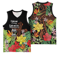 Mahalo Hawaii Ho'oponopono Pule Basketball Jersey Polynesian Pattern Cross LT7 - Polynesian Pride
