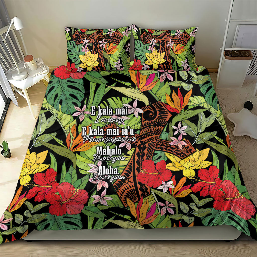Mahalo Hawaii Ho'oponopono Pule Bedding Set Polynesian Pattern Cross LT7 - Polynesian Pride