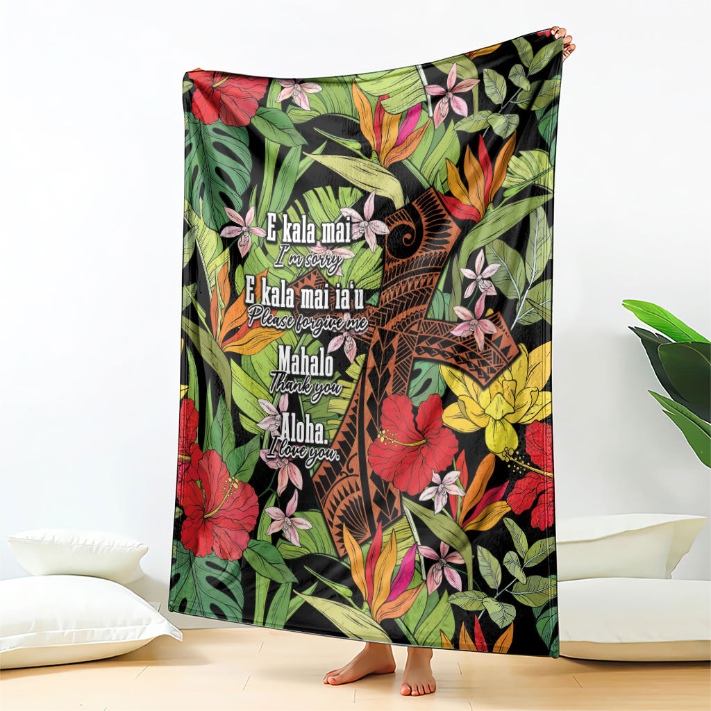 Mahalo Hawaii Ho'oponopono Pule Blanket Polynesian Pattern Cross LT7 - Polynesian Pride