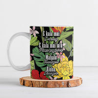 Mahalo Hawaii Ho'oponopono Pule Ceramic Mug Polynesian Pattern Cross LT7 Black - Polynesian Pride