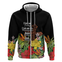 Mahalo Hawaii Ho'oponopono Pule Hoodie Polynesian Pattern Cross LT7 Zip Hoodie Black - Polynesian Pride