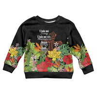 Mahalo Hawaii Ho'oponopono Pule Kid Ugly Christmas Sweater Polynesian Pattern Cross LT7 Kid Black - Polynesian Pride