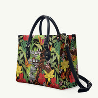 Mahalo Hawaii Ho'oponopono Pule Leather Bag Polynesian Pattern Cross LT7 Black - Polynesian Pride