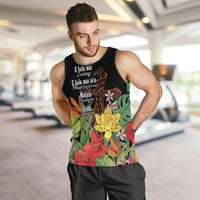Mahalo Hawaii Ho'oponopono Pule Men Tank Top Polynesian Pattern Cross LT7 Black - Polynesian Pride