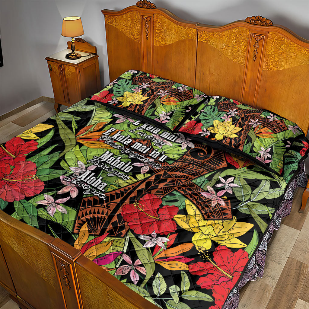 Mahalo Hawaii Ho'oponopono Pule Quilt Bed Set Polynesian Pattern Cross LT7 - Polynesian Pride
