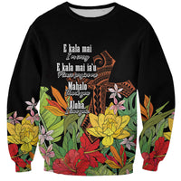Mahalo Hawaii Ho'oponopono Pule Sweatshirt Polynesian Pattern Cross LT7 Unisex Black - Polynesian Pride