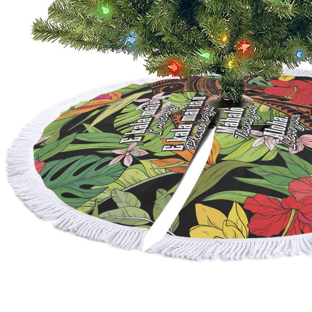 Mahalo Hawaii Ho'oponopono Pule Tree Skirt Polynesian Pattern Cross LT7 - Polynesian Pride