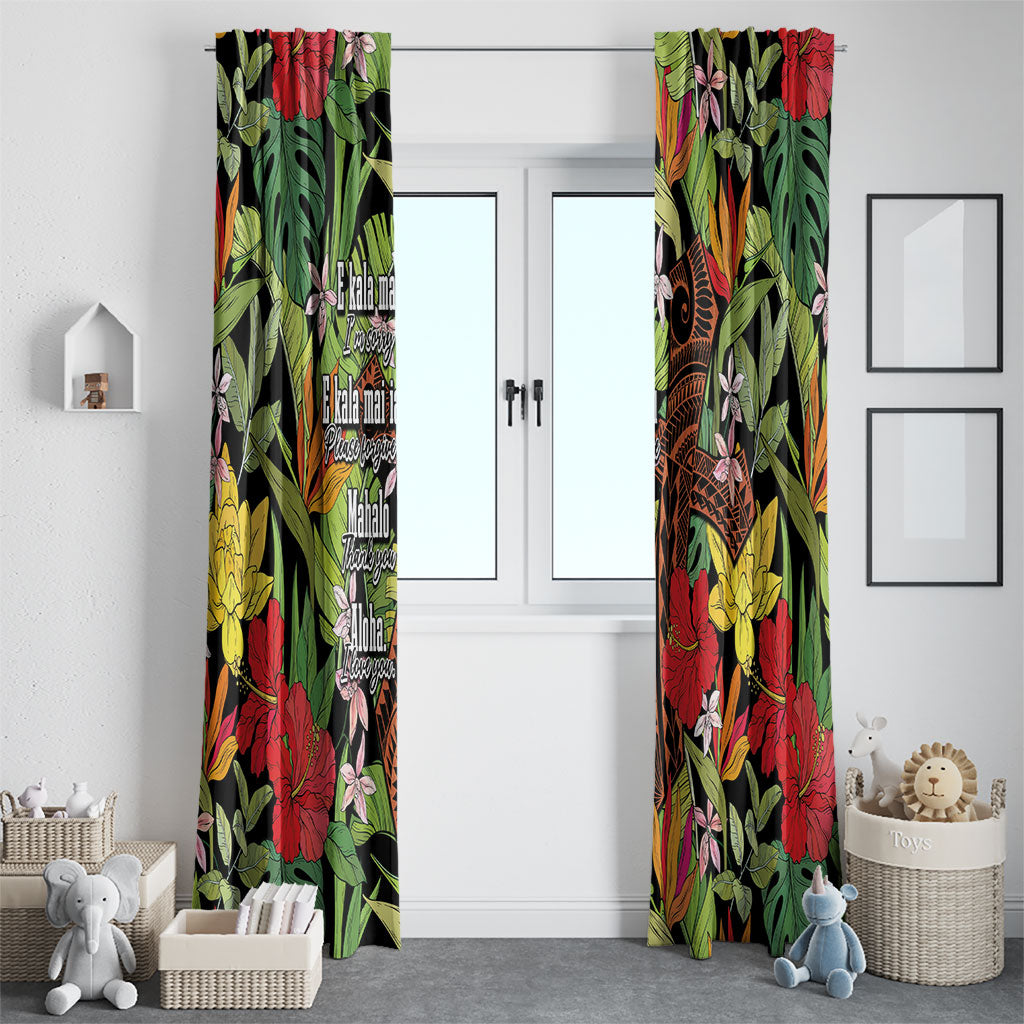 Mahalo Hawaii Ho'oponopono Pule Window Curtain Polynesian Pattern Cross LT7 - Polynesian Pride
