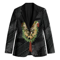 Hawaii Ka Pule a ka Haku Memorial Blazer Flower Lei Cross - Black LT7 Unisex Black - Polynesian Pride