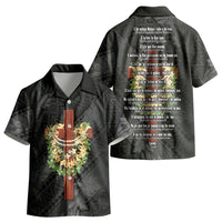 Hawaii Ka Pule a ka Haku Memorial Kid Hawaiian Shirt Flower Lei Cross - Black LT7 - Polynesian Pride