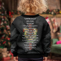 Hawaii Ka Pule a ka Haku Memorial Kid Ugly Christmas Sweater Flower Lei Cross - Black LT7 - Polynesian Pride