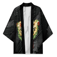 Hawaii Ka Pule a ka Haku Memorial Kimono Flower Lei Cross - Black LT7 Unisex Black - Polynesian Pride