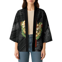 Hawaii Ka Pule a ka Haku Memorial Kimono Flower Lei Cross - Black LT7 - Polynesian Pride