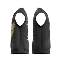 Hawaii Ka Pule a ka Haku Memorial Christmas Knitted V-Neck Vest Flower Lei Cross - Black LT7 - Polynesian Pride