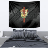 Hawaii Ka Pule a ka Haku Memorial Tapestry Flower Lei Cross - Black LT7 - Polynesian Pride