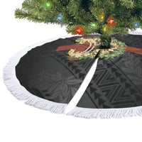 Hawaii Ka Pule a ka Haku Memorial Tree Skirt Flower Lei Cross - Black LT7 - Polynesian Pride
