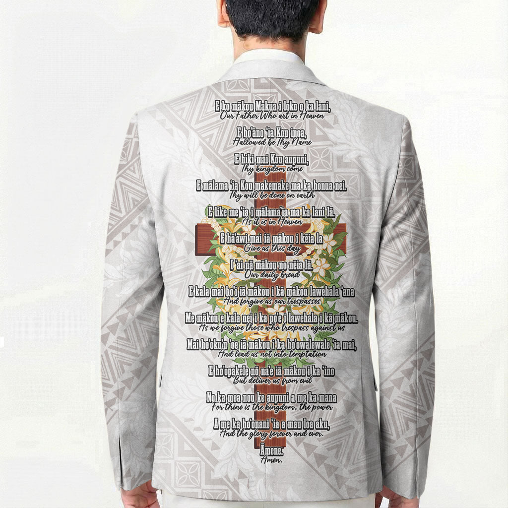 Hawaii Ka Pule a ka Haku Memorial Blazer Flower Lei Cross - Ivory White LT7 - Polynesian Pride