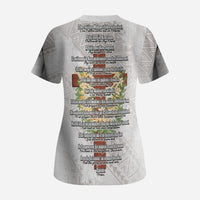 Hawaii Ka Pule a ka Haku Memorial Scrub Top Flower Lei Cross - Ivory White LT7 - Polynesian Pride