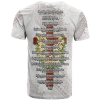Hawaii Ka Pule a ka Haku Memorial T Shirt Flower Lei Cross - Ivory White LT7 - Polynesian Pride