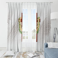 Hawaii Ka Pule a ka Haku Memorial Window Curtain Flower Lei Cross - Ivory White LT7 - Polynesian Pride