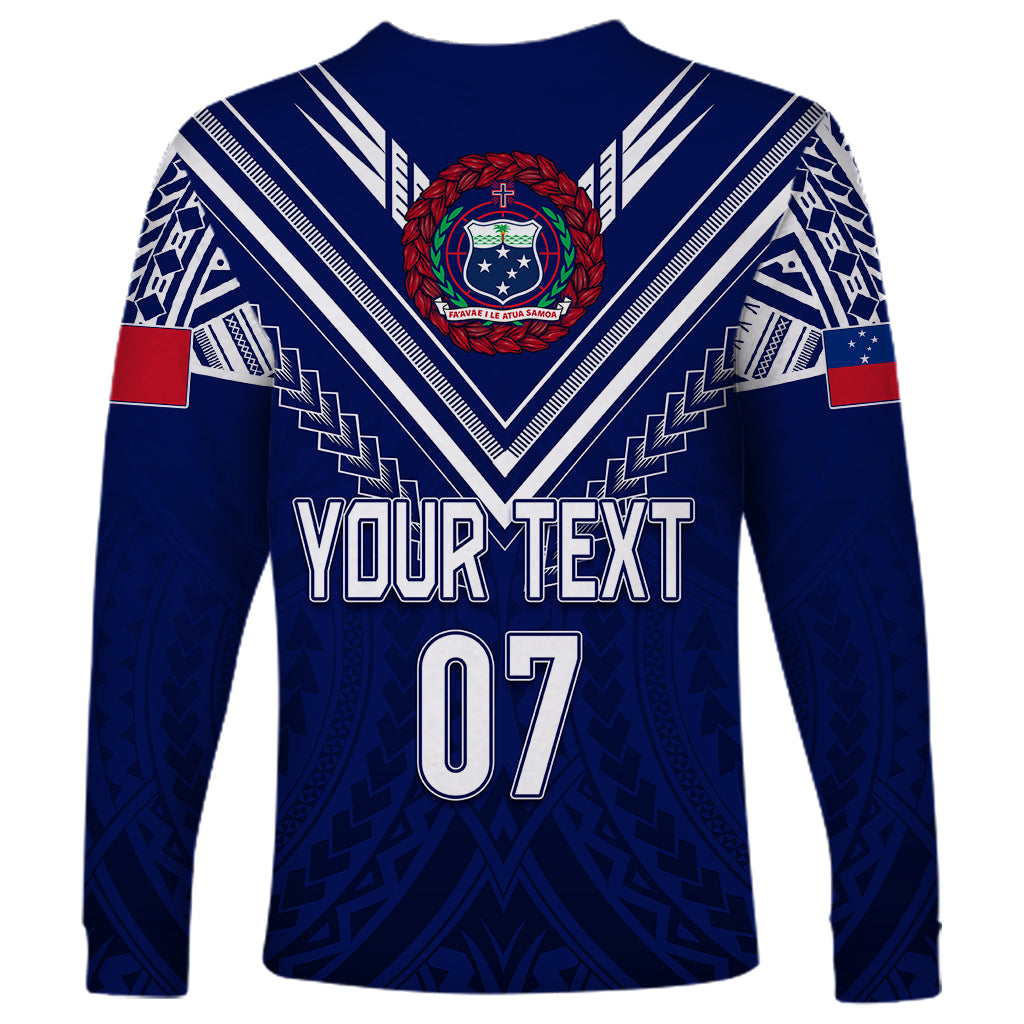 Personalised Samoa Rugby Long Sleeve Shirt World Cup 2023 Siamupini Siva Tau LT7 - Polynesian Pride