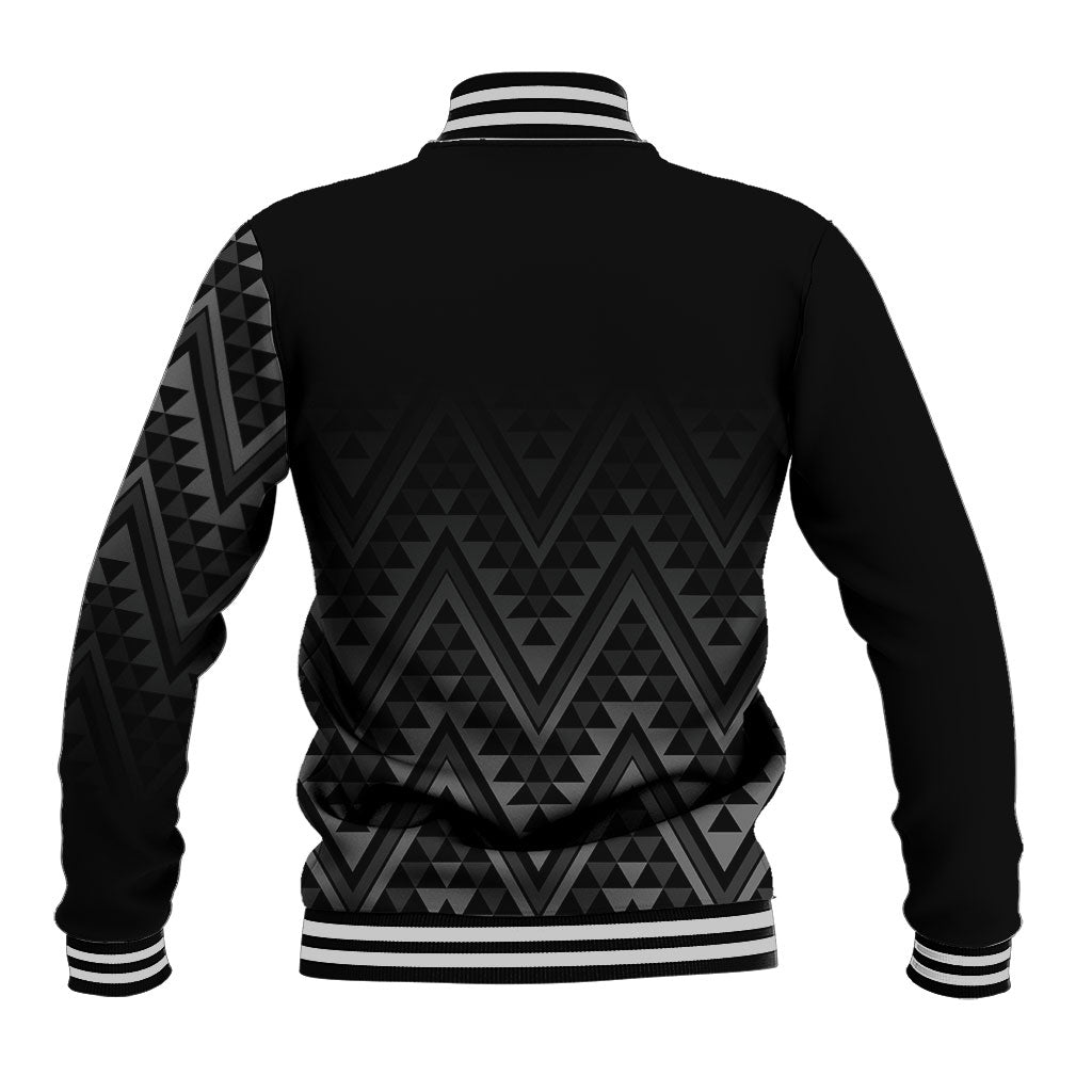 New Zealand Ta Moko Silver Fern Baseball Jacket Taniko Taniwha Motifs LT7 - Polynesian Pride