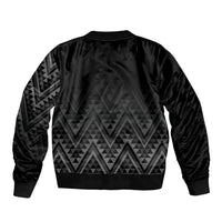 New Zealand Ta Moko Silver Fern Bomber Jacket Taniko Taniwha Motifs LT7 - Polynesian Pride