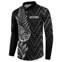 New Zealand Ta Moko Silver Fern Button Sweatshirt Taniko Taniwha Motifs