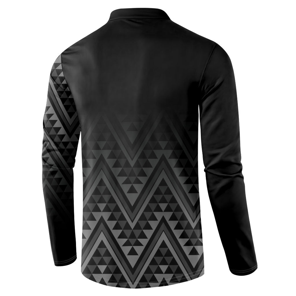 New Zealand Ta Moko Silver Fern Button Sweatshirt Taniko Taniwha Motifs