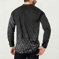 New Zealand Ta Moko Silver Fern Button Sweatshirt Taniko Taniwha Motifs