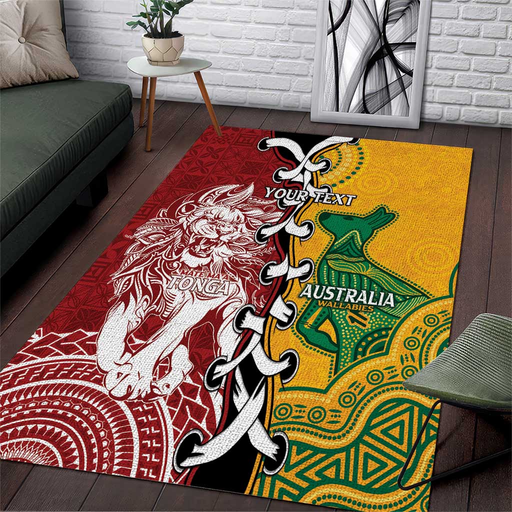 Mate Ma'a Tonga Vs Australia Rugby Personalized Area Rug Special Mascots