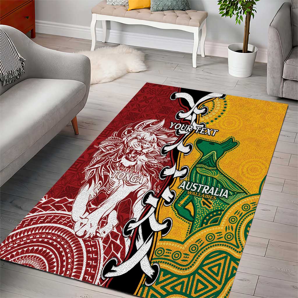 Mate Ma'a Tonga Vs Australia Rugby Personalized Area Rug Special Mascots