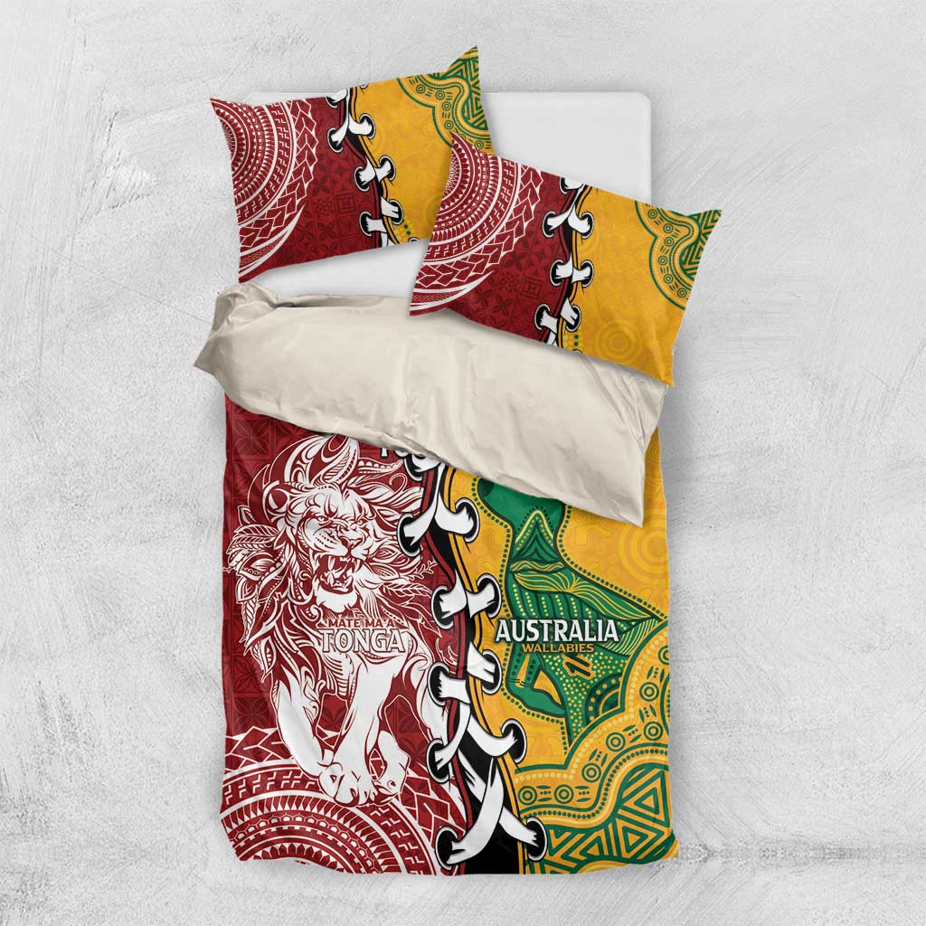 Mate Ma'a Tonga Vs Australia Rugby Personalized Bedding Set Special Mascots