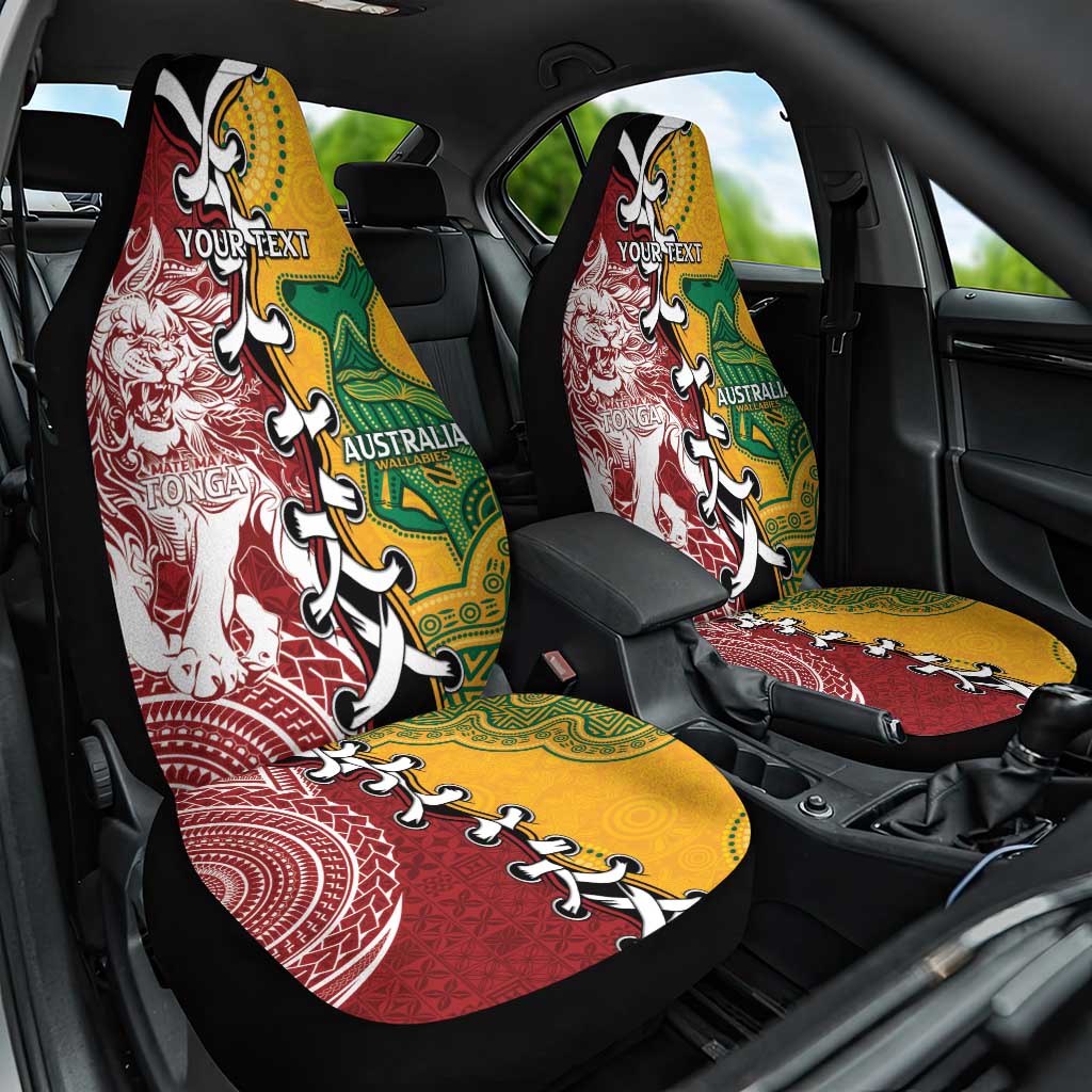 Mate Ma'a Tonga Vs Australia Rugby Personalized Car Seat Cover Special Mascots