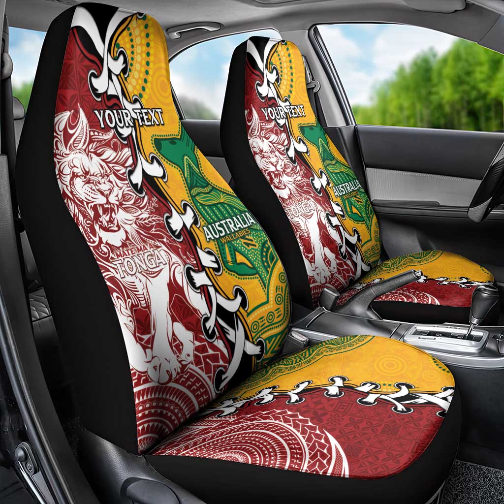Mate Ma'a Tonga Vs Australia Rugby Personalized Car Seat Cover Special Mascots LT7 - Polynesian Pride