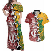 Mate Ma'a Tonga Vs Australia Rugby Personalized Couples Matching Off Shoulder Maxi Dress and Hawaiian Shirt Special Mascots LT7 Colorful - Polynesian Pride