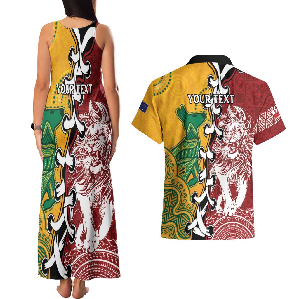 Mate Ma'a Tonga Vs Australia Rugby Personalized Couples Matching Tank Maxi Dress and Hawaiian Shirt Special Mascots