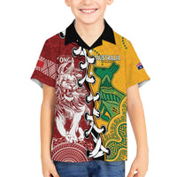 Mate Ma'a Tonga Vs Australia Rugby Personalized Family Matching Off The Shoulder Long Sleeve Dress and Hawaiian Shirt Special Mascots