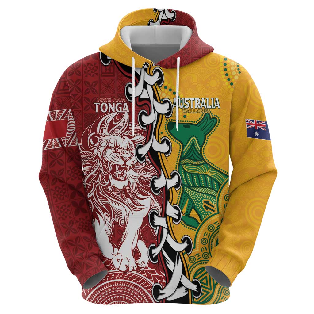Mate Ma'a Tonga Vs Australia Rugby Personalized Hoodie Special Mascots LT7 - Polynesian Pride