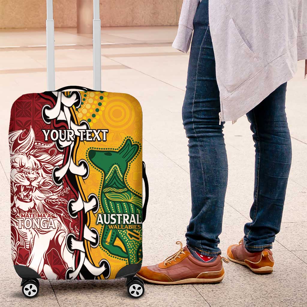 Mate Ma'a Tonga Vs Australia Rugby Personalized Luggage Cover Special Mascots LT7 Colorful - Polynesian Pride