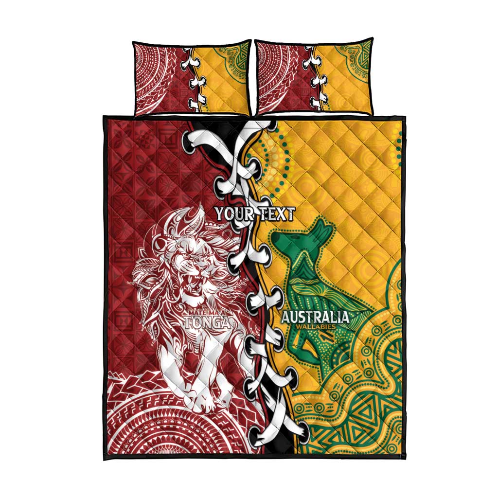 Mate Ma'a Tonga Vs Australia Rugby Personalized Quilt Bed Set Special Mascots LT7 - Polynesian Pride