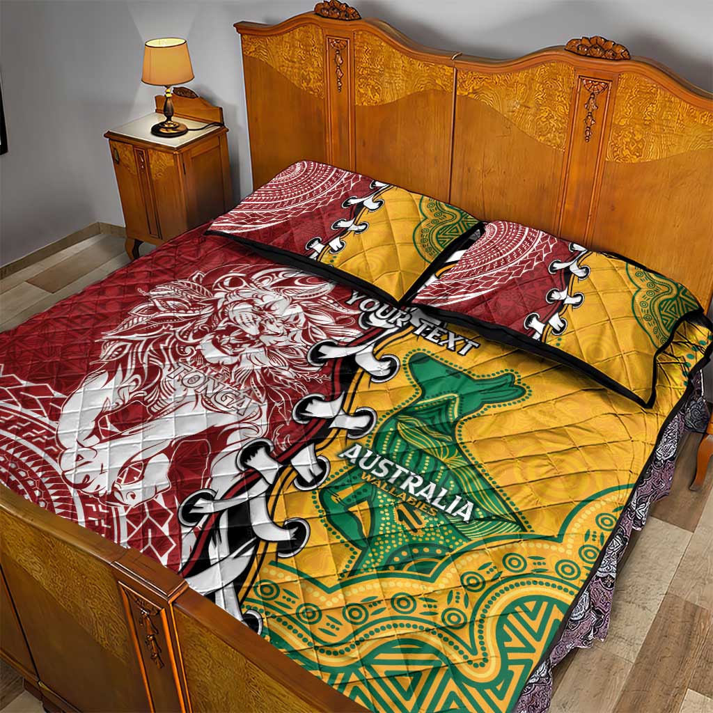 Mate Ma'a Tonga Vs Australia Rugby Personalized Quilt Bed Set Special Mascots LT7 - Polynesian Pride